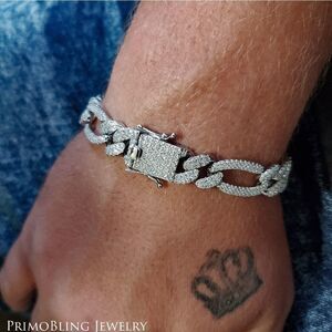 Iced Out Figaro Link Bracelet